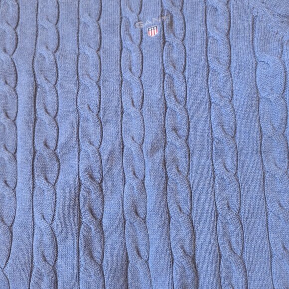 Knit Cable Crewneck sweater blue GANT - Picture 4 of 7